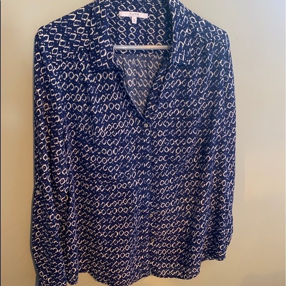 ALFRED SUNG Tops - Alfred sing blue blouse xl